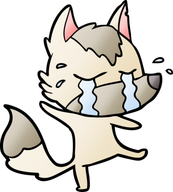 Bir insan tarafından çizilmiş ağlayan kurt çizgi filmi.