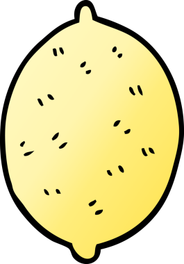 Bir insan tarafından çizilmiş karalama limon meyvesi.