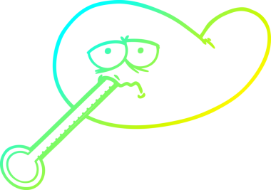 Bir insan tarafından çizilmiş soğuk hava çizgisi çizimi.