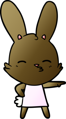 Bir insan tarafından çizilmiş meraklı tavşan çizgi filmi.