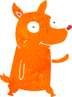 Bir insan tarafından çizilmiş küçük bir köpek.