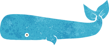 Bir insan tarafından çizilmiş çizgi film balinası