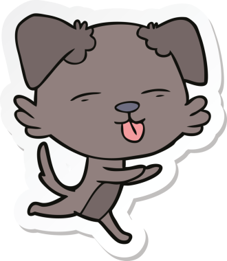 Bir insan tarafından çizilmiş bir köpeğin çıkartması.