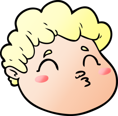 Bir insan tarafından çizilmiş erkek yüzü.