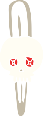 Bir insan tarafından çizilmiş kafatası saç tokasının düz renk çizimi