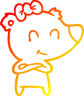 Bir insan tarafından çizilmiş dişi ayı karikatürü.