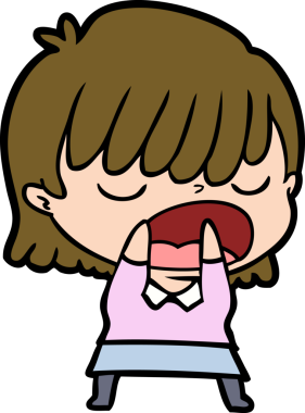 Çizgi filmdeki kadın bir insan tarafından yüksek sesle çizilmiş.