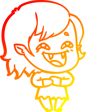 Bir insan tarafından çizilmiş gülen vampir kız çizgi filmi.