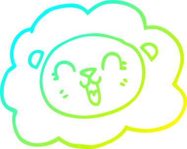 Bir insan tarafından çizilmiş karikatür aslanı çizimi.