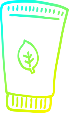 Bir insan tarafından çizilmiş bir çizgi film cilt losyonunun soğuk gradyan çizimi