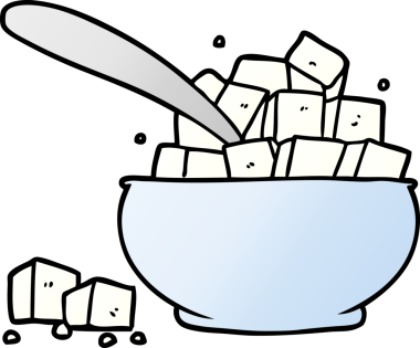 bir insan tarafından çizilmiş şeker kasesi.