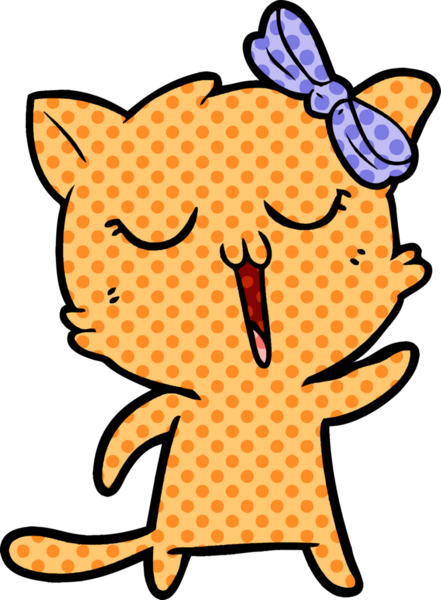 Bir insan tarafından çizilmiş çizgi film kedisi.