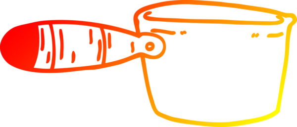 Bir insan tarafından çizilmiş karikatür yemek tavasının sıcak gradyan çizimi