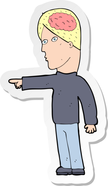 Bir insan tarafından çizilmiş akıllı bir adamın çıkartması.