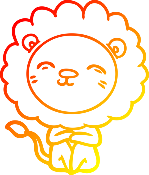 Bir insan tarafından çizilmiş karikatür aslanının sıcak çizgi çizimi