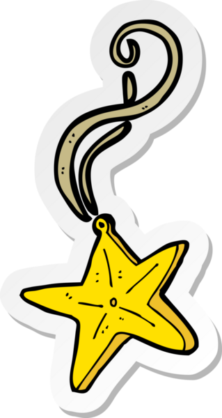 Bir insan tarafından çizilmiş sihirli yıldız kolyesinin çıkartması.