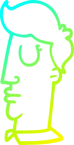 Bir insan tarafından çizilmiş insan kafasının soğuk gradyan çizgisi.