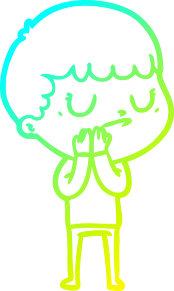 Bir insan tarafından çizilmiş soğuk gradyan çizgi film karakteri.