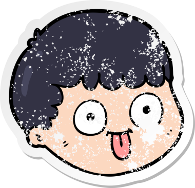 Bir insan tarafından çizilmiş karikatür erkek yüzü.