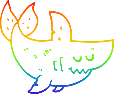 gökkuşağı gradyan çizgisi bir insan tarafından çizilmiş bir çizgi köpek balığı