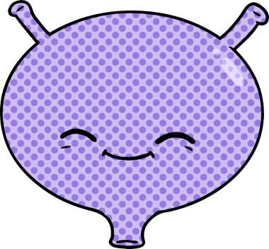 bir insan tarafından çizilmiş karikatür mesanesi