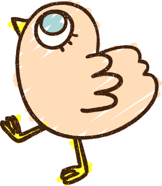 Bir insan tarafından çizilmiş şirin kuş tebeşiri.