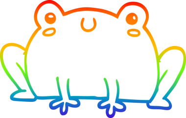 gökkuşağı gradyan çizgi çizimi bir insan tarafından çizilmiş bir kurbağa çizgi