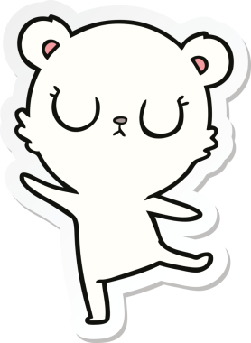 Bir insan tarafından çizilmiş barışçıl bir kutup ayısının çıkartması.