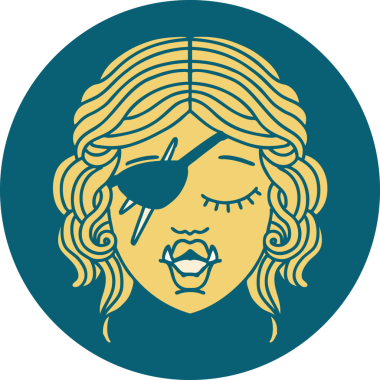 Retro Dövme Biçimli Ork karakteri bir insan tarafından çizilmiş