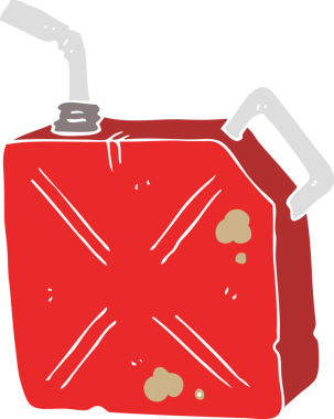 Yakıtın düz renk çizimi bir insan tarafından çizilebilir