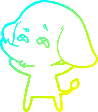 Bir insanın çizdiği karikatür fili çizimi.