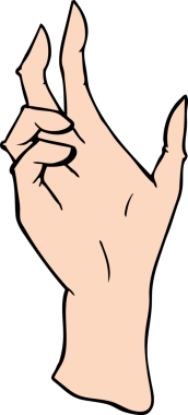 Bir insan tarafından çizilmiş çizgi film eli.