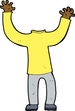 Bir insan tarafından çizilmiş kafasız bir vücut.