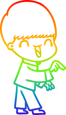 gökkuşağı gradyanı çizimi bir insan tarafından çizilmiş mutlu bir çizgi film çocuğu