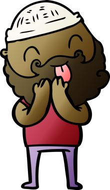 Bir insan tarafından çizilmiş sakallı bir adam.