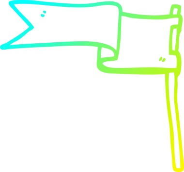 Bir insan tarafından çizilmiş bir çizgi film bayrağının soğuk gradyan çizgisi