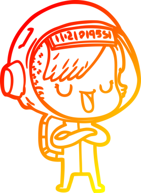 Bir insan tarafından çizilmiş bir astronot kadın çizgi çizimi.