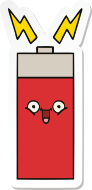 Bir insan tarafından çizilmiş şirin bir karikatür aküsünün çıkartması.