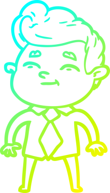 Bir insan tarafından çizilmiş mutlu bir çizgi film karakteri çizimi.