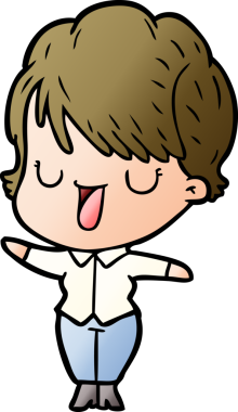 Bir insan tarafından çizilmiş bir karikatür kadın konuşuyor.