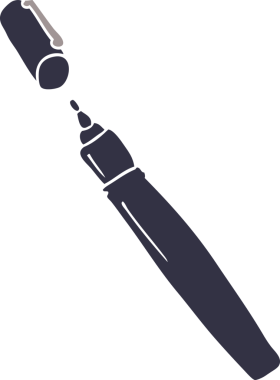 Bir insan tarafından çizilmiş bir keçeli kalem karalaması.