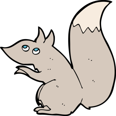 Bir insan tarafından çizilmiş bir sincap.