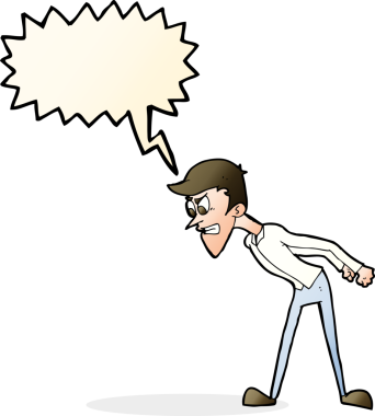 Bir insan tarafından çizilmiş konuşma balonlu kızgın adam çizgi filmi.