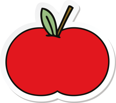 Bir insan tarafından çizilmiş kırmızı bir çizgi filmin çıkartması.