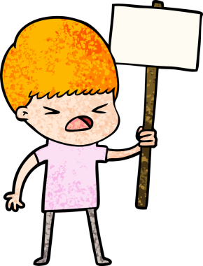 Çizgi film bir insan tarafından çizilmiş stresli adam