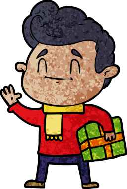 Bir insan tarafından çizilmiş mutlu çizgi film adamı.