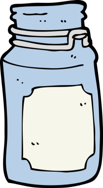 Bir insan tarafından çizilmiş mutfak kavanozu.