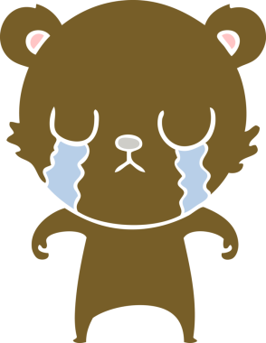 Bir insan tarafından çizilmiş düz renkli çizgi film ayısı.