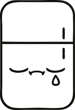 Bir insan tarafından çizilmiş bir buzdolabı karikatürü.