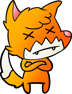 Bir insan tarafından çizilmiş ölü tilki çizgi filmi